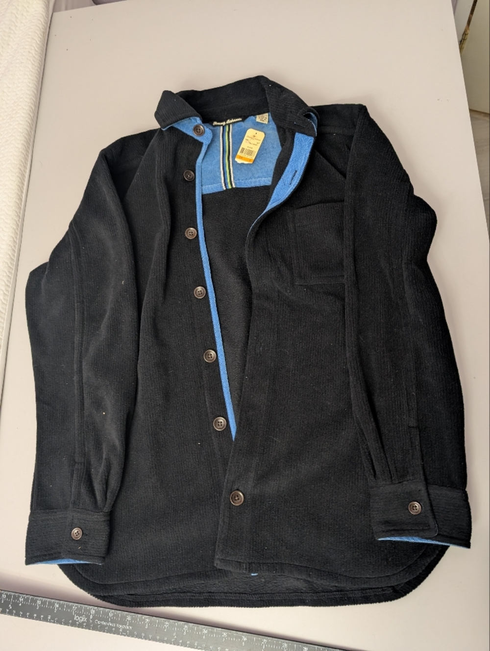 Tommy Bahama Fleece Lightweight Shirt Jacket with Blue Trim